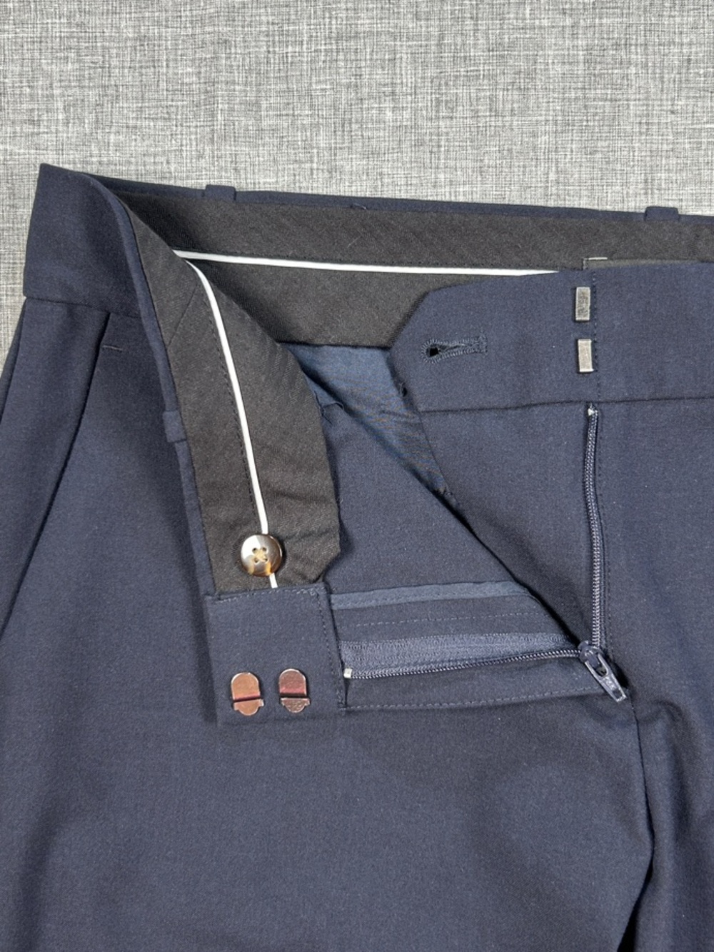 Ann Taylor Petite Size 8P Navy Blue Straight Leg Dress Pants Stretch - Picture 4 of 12